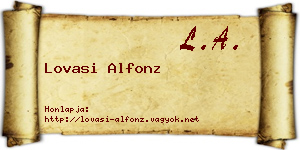 Lovasi Alfonz névjegykártya